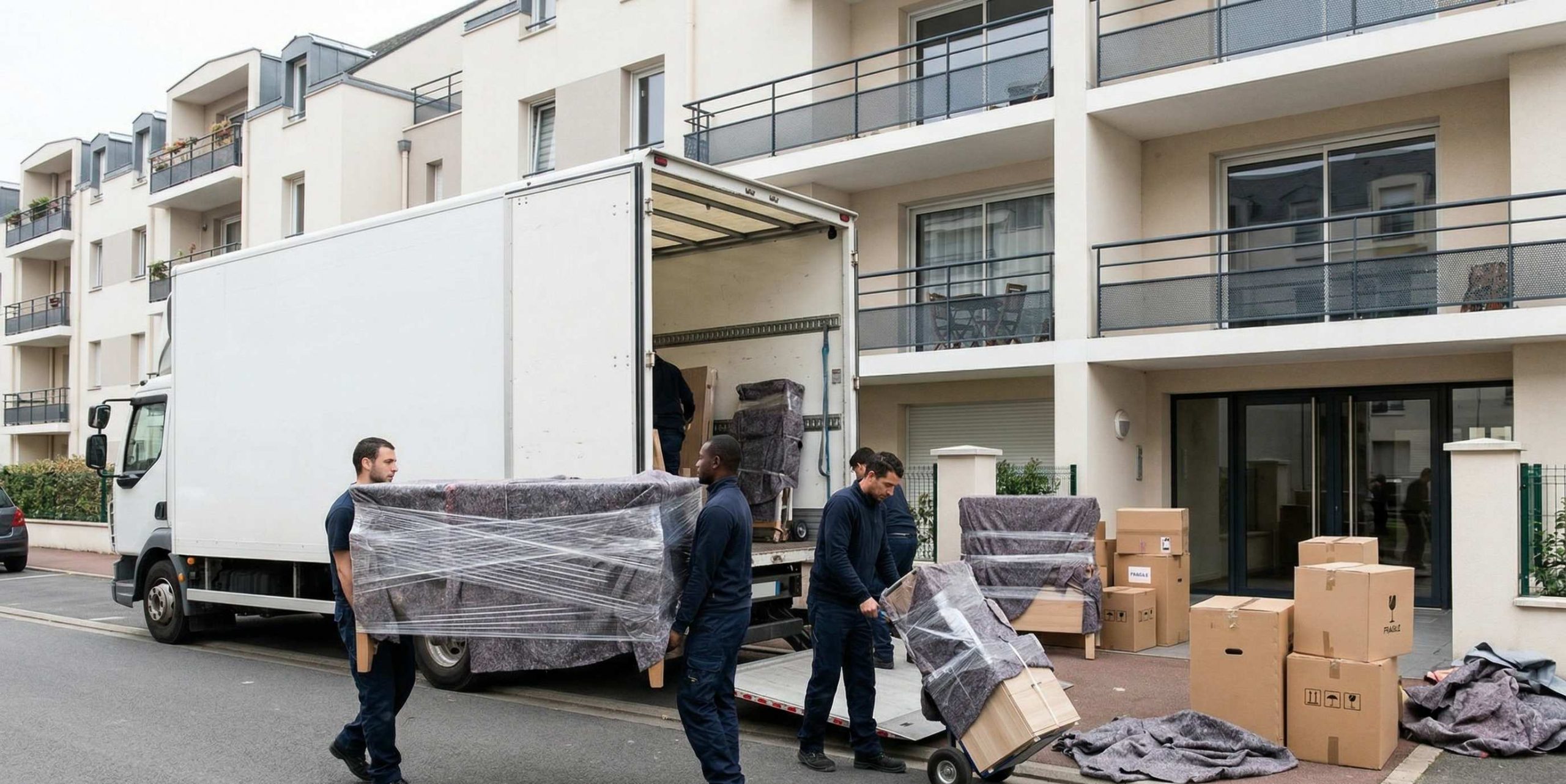 Déchargement de meubles protégés lors d’un déménagement à Montigny-le-Bretonneux