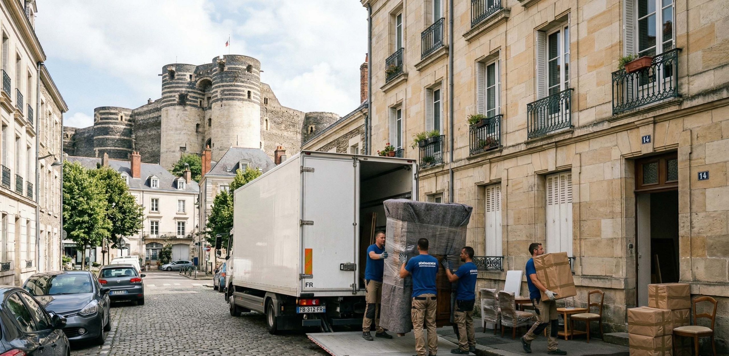 Déchargement de meubles lors d’un déménagement à Angers