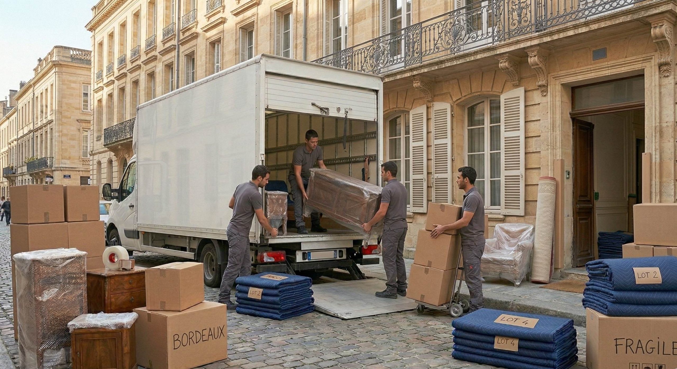 Déchargement de meubles lors d’un déménagement à Bordeaux