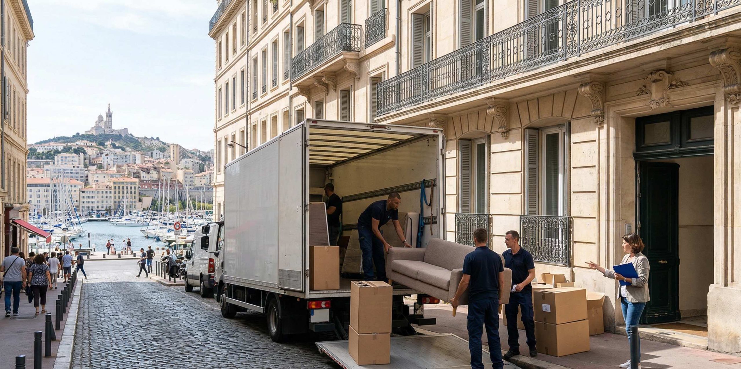 Déchargement de meubles lors d’un déménagement dans les Bouches-du-Rhône