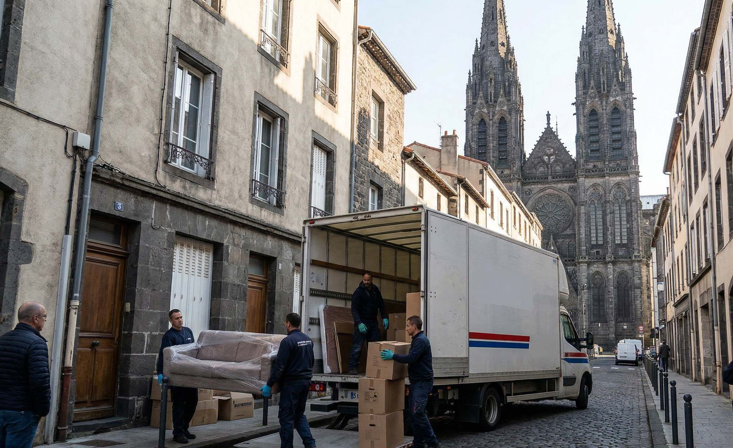 Déchargement de meubles lors d’un déménagement à Clermont-Ferrand