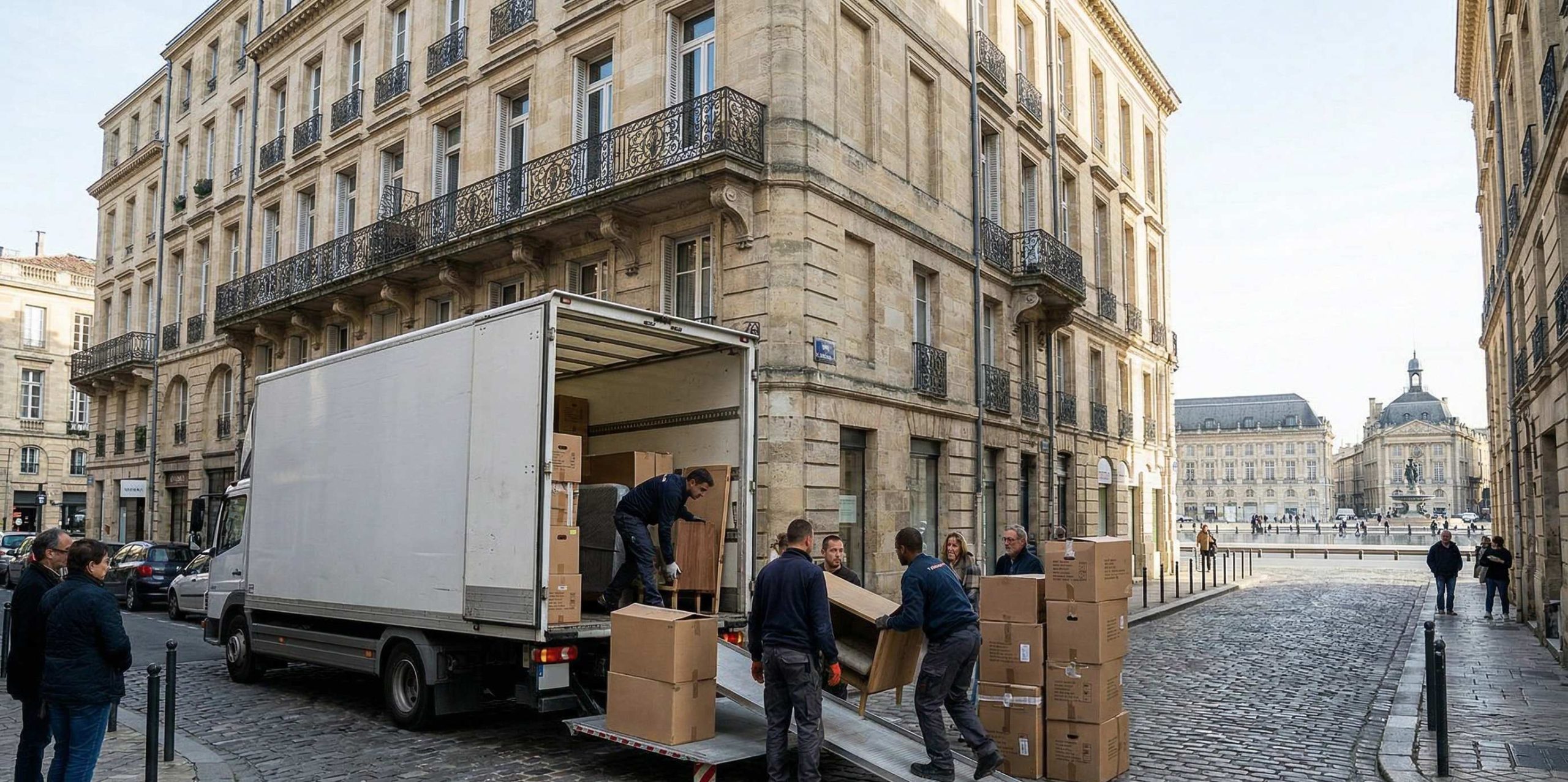 Déchargement de meubles lors d’un déménagement en Gironde