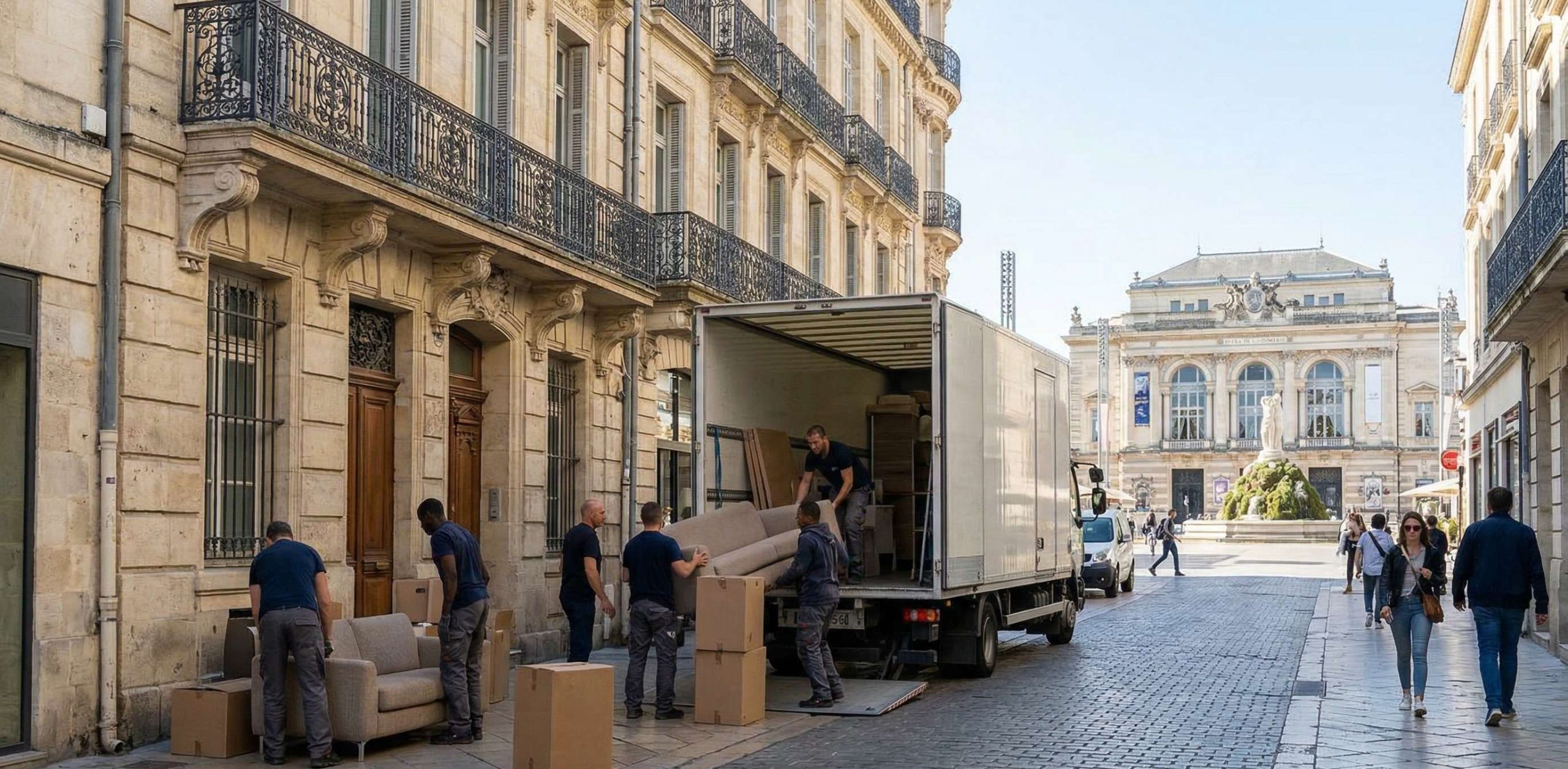 Déchargement de meubles lors d’un déménagement dans l’Hérault