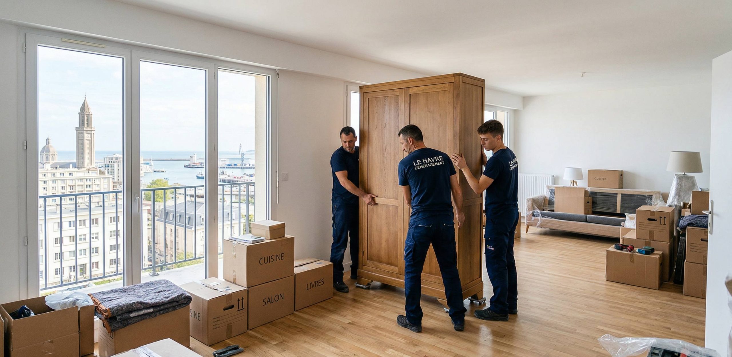 Installation de meubles dans un logement au Havre