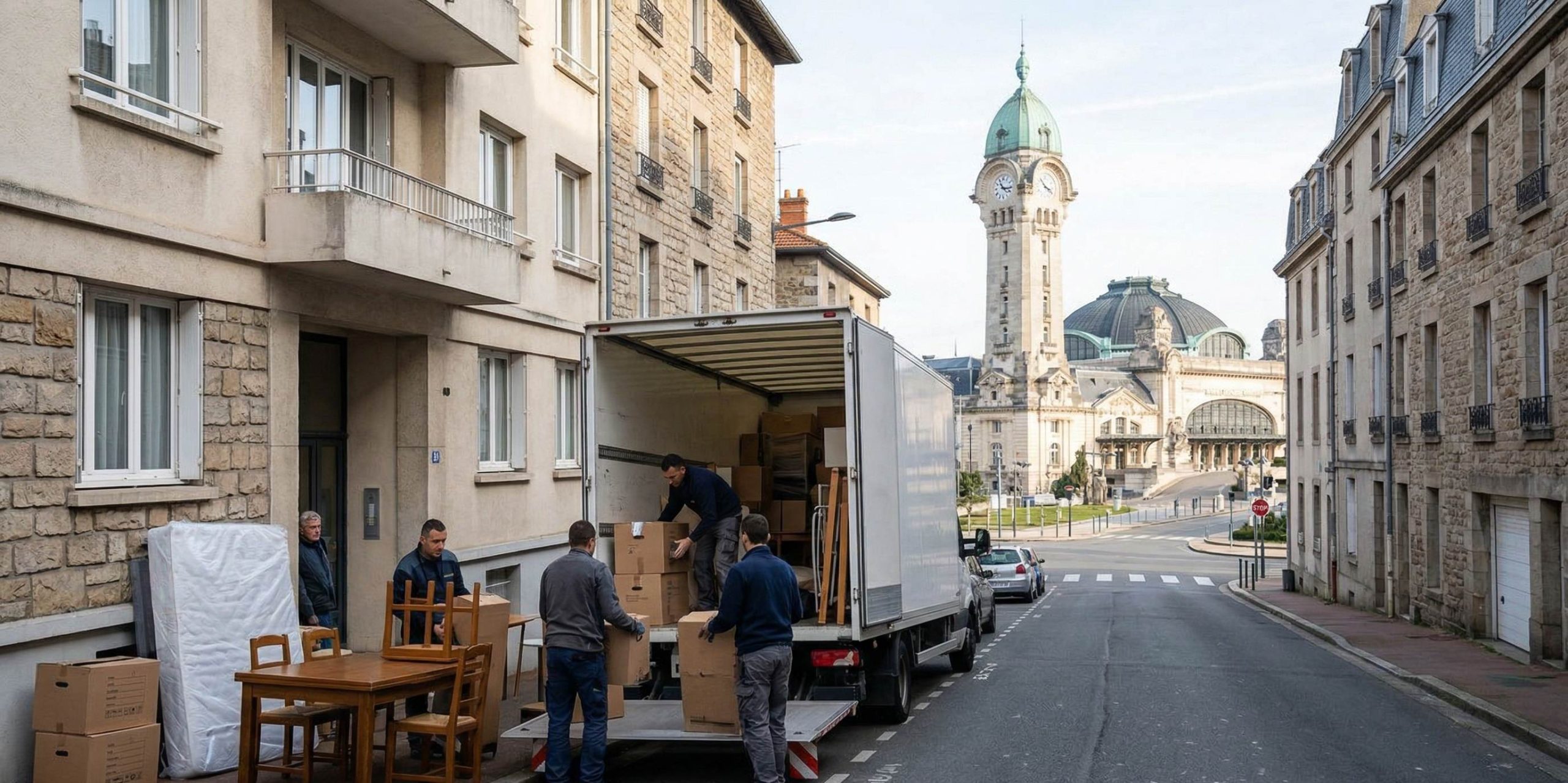 Déchargement de meubles lors d’un déménagement à Limoges