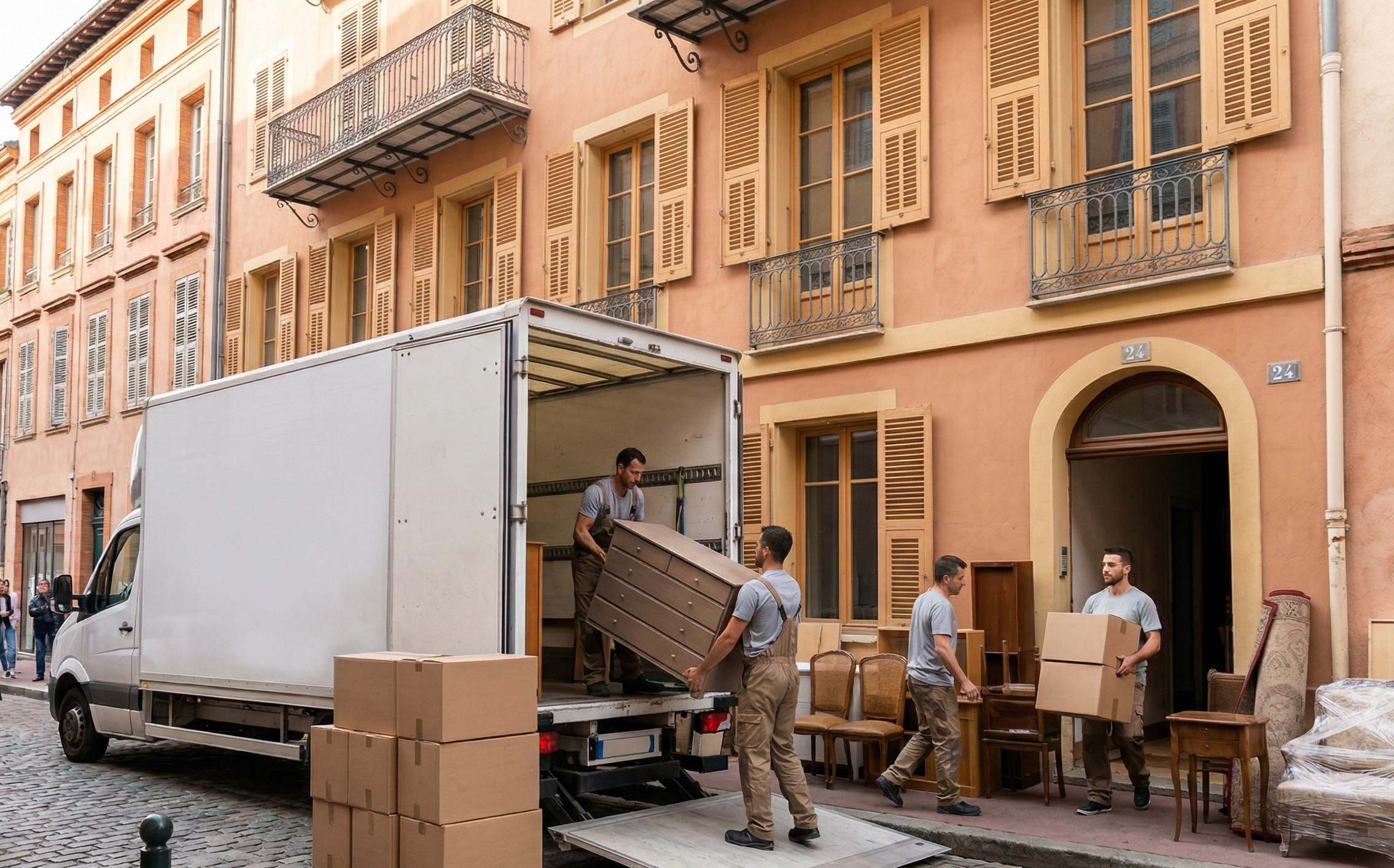 Déchargement de meubles lors d’un déménagement à Nice
