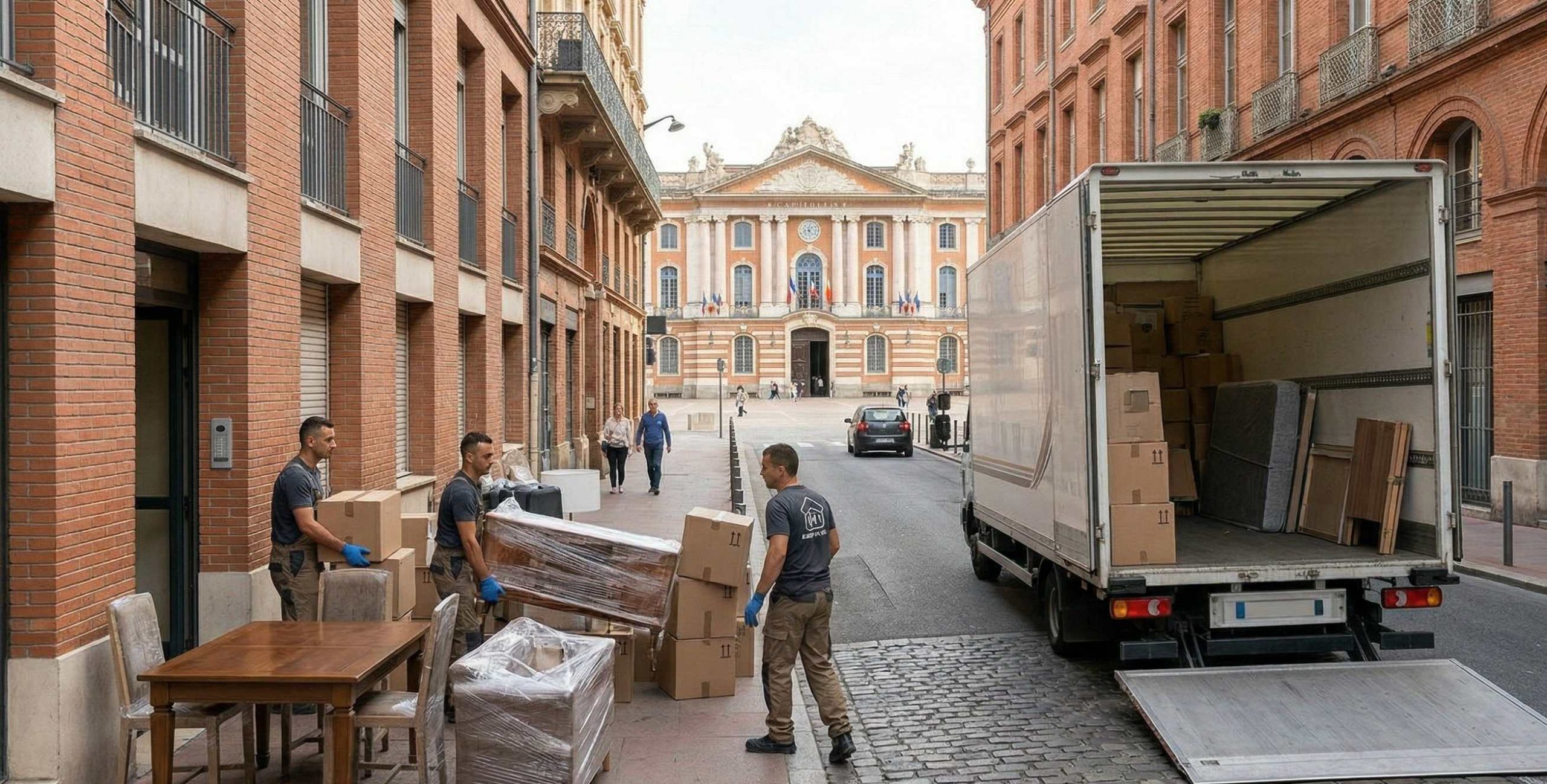 Déchargement de meubles lors d’un déménagement en Occitanie