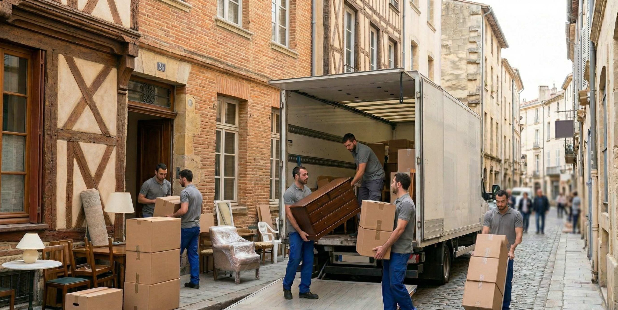 Déchargement de meubles lors d’un déménagement à Orléans
