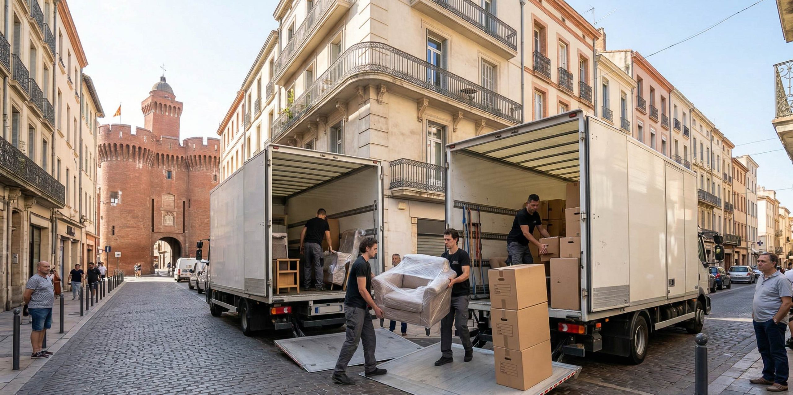 Déchargement de meubles lors d’un déménagement à Perpignan