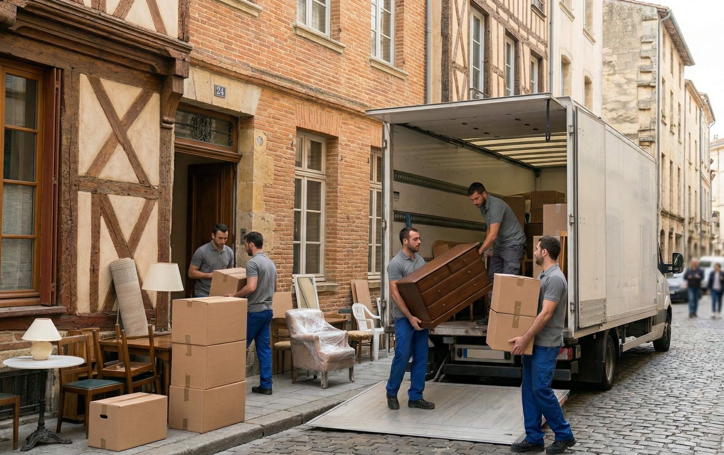 Déchargement de meubles lors d’un déménagement à Rennes