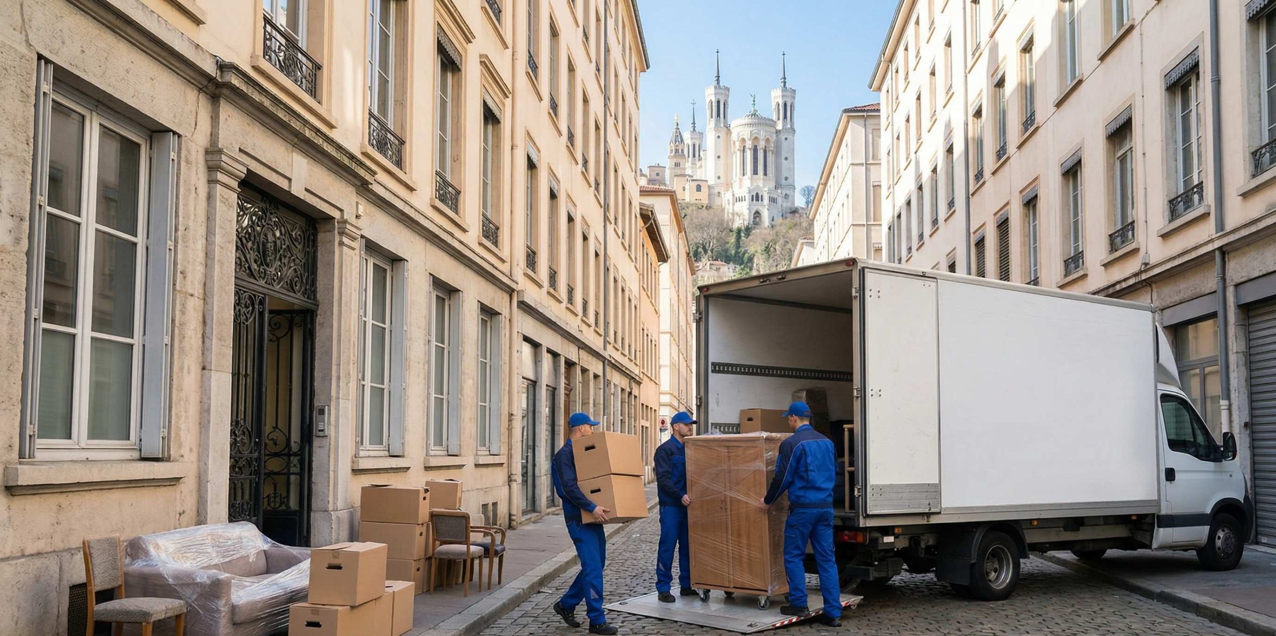 Déchargement de meubles lors d’un déménagement dans le Rhône
