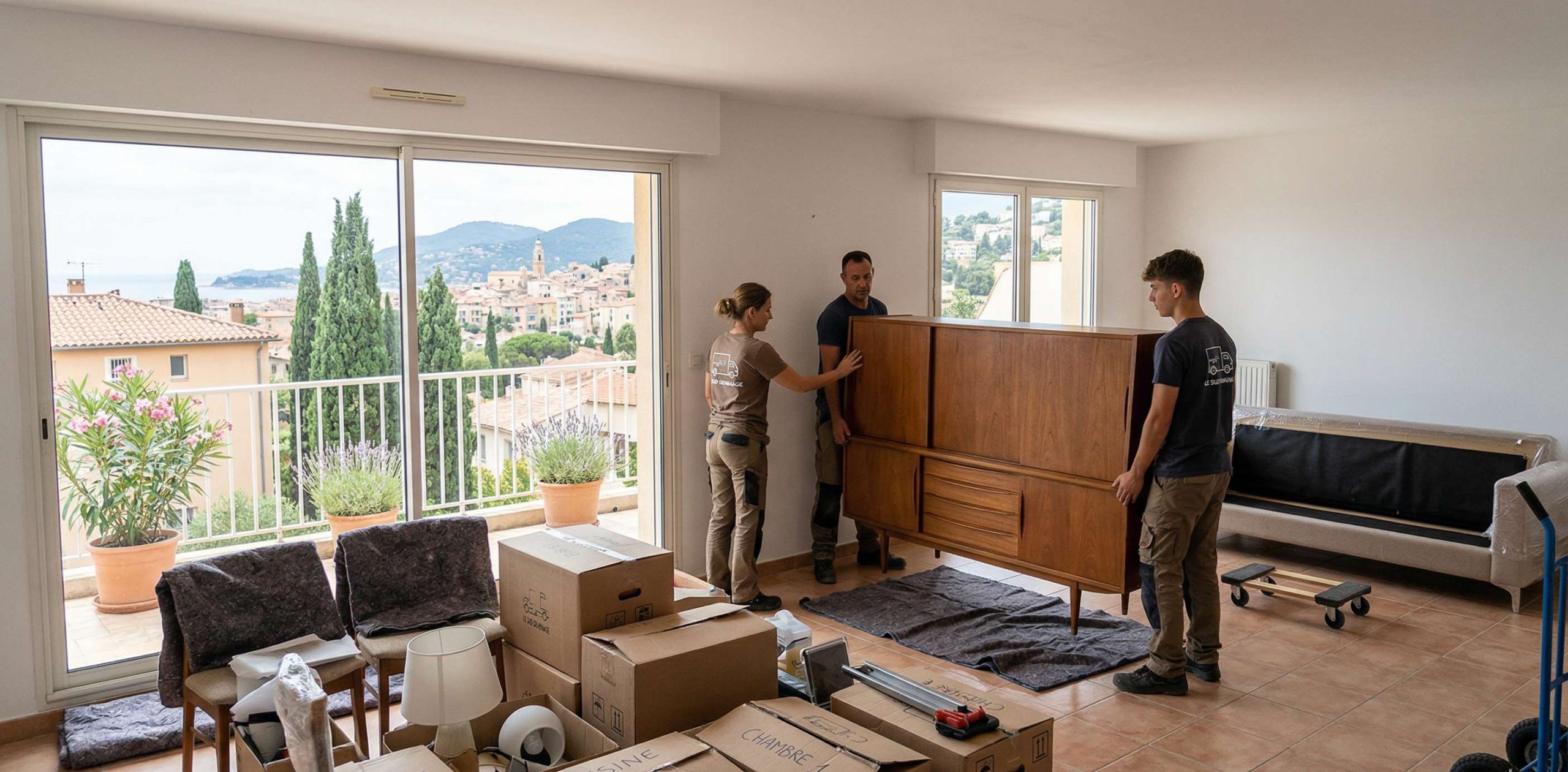 Installation de meubles dans un logement dans le sud de la France