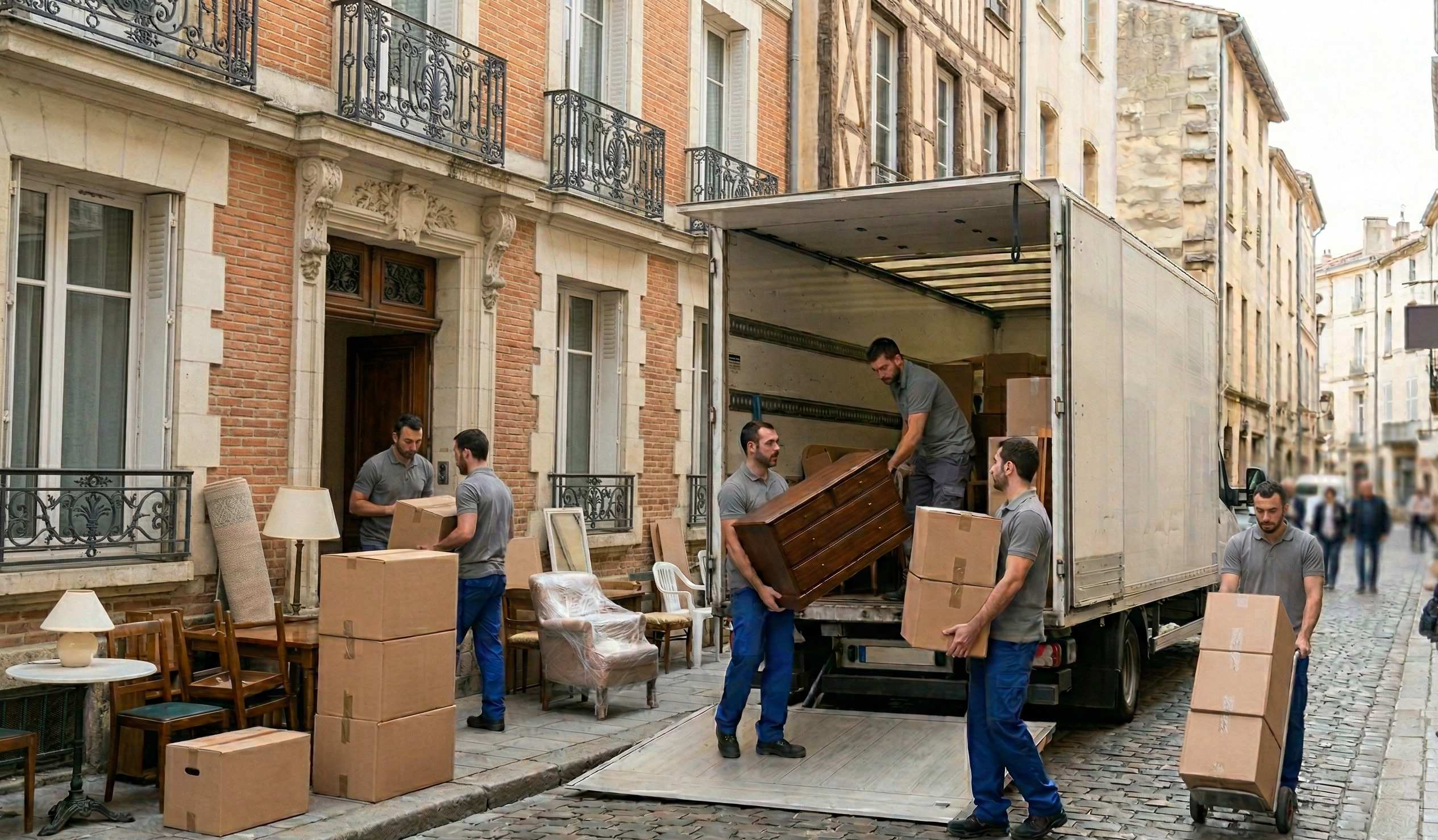 Déchargement de meubles lors d’un déménagement à Tours