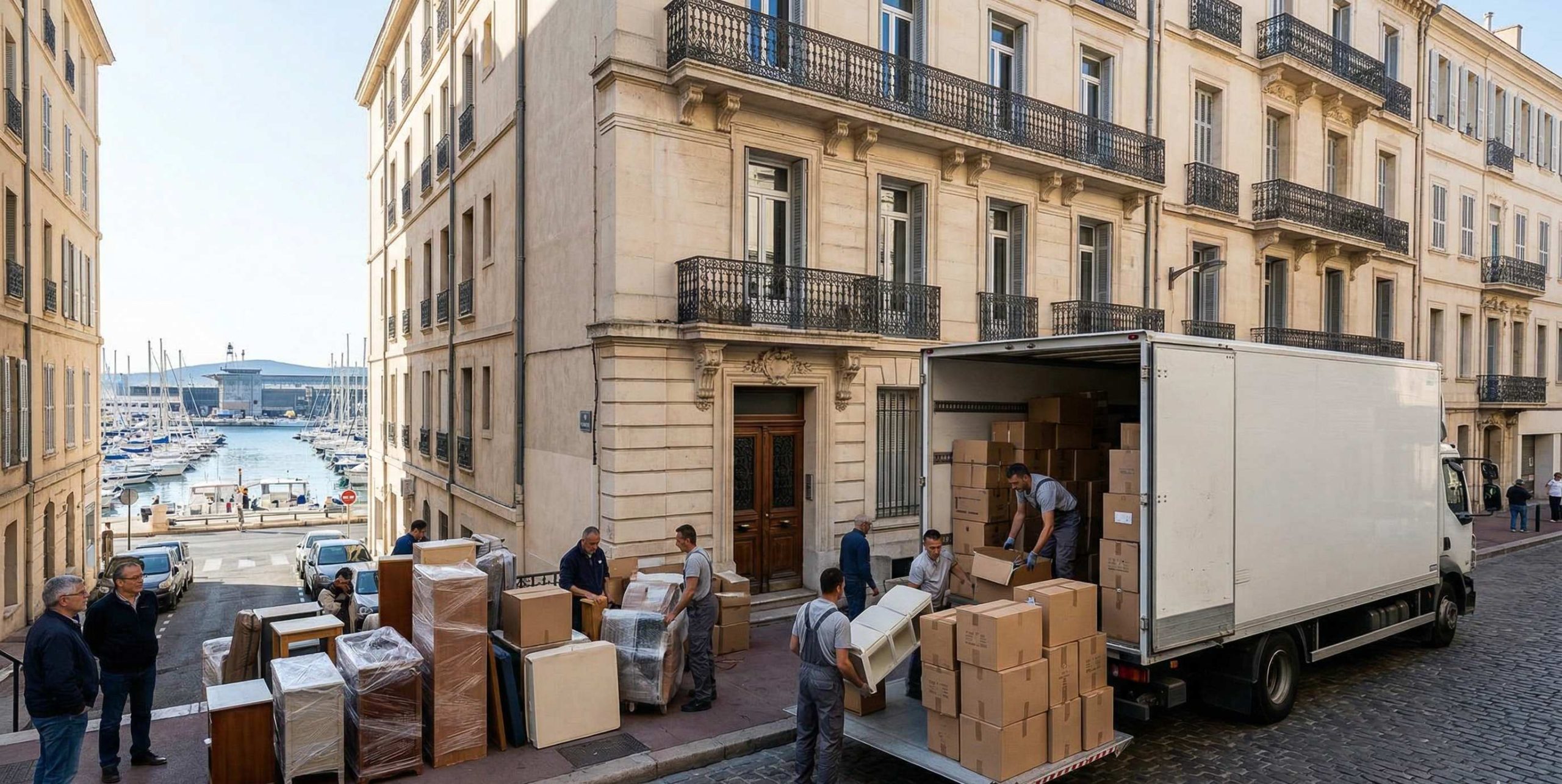 Déchargement de meubles lors d’un déménagement dans le Var