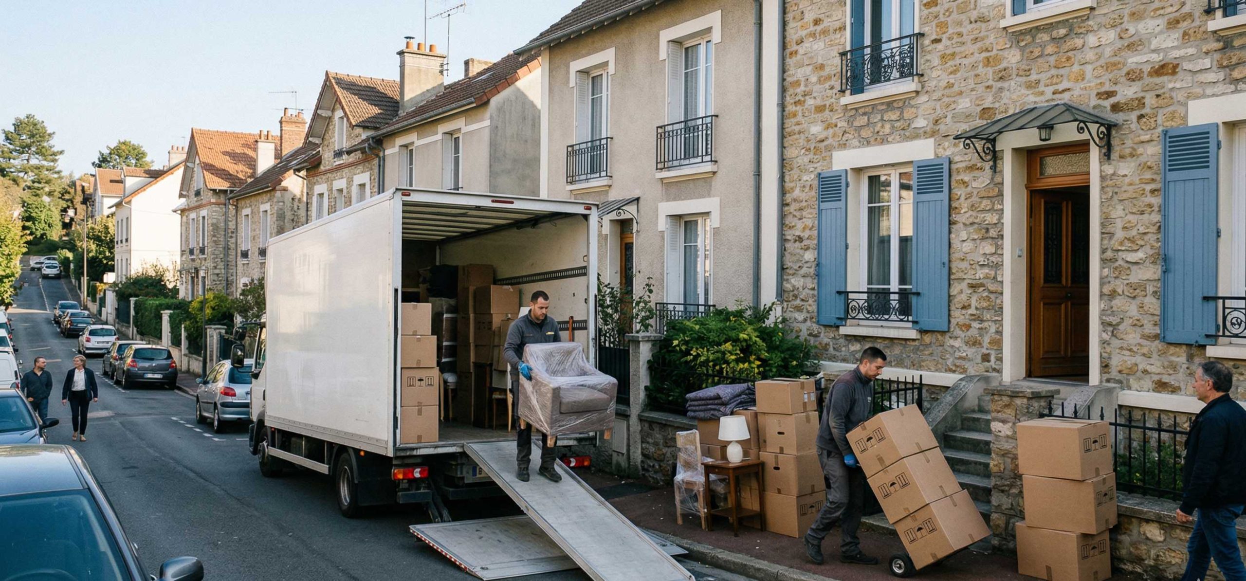 Déchargement de meubles lors d’un déménagement à Viroflay